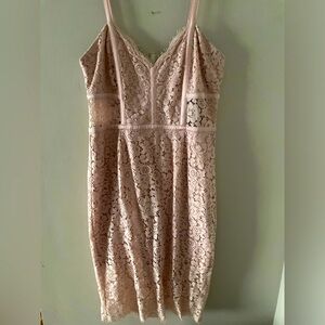 Express pink lace dress
